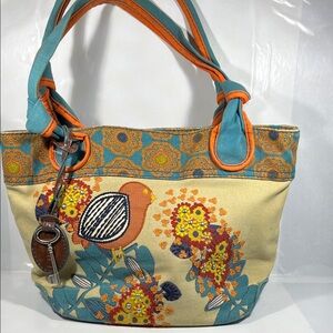 Fossil Multicolor Embroidered Tote Bag